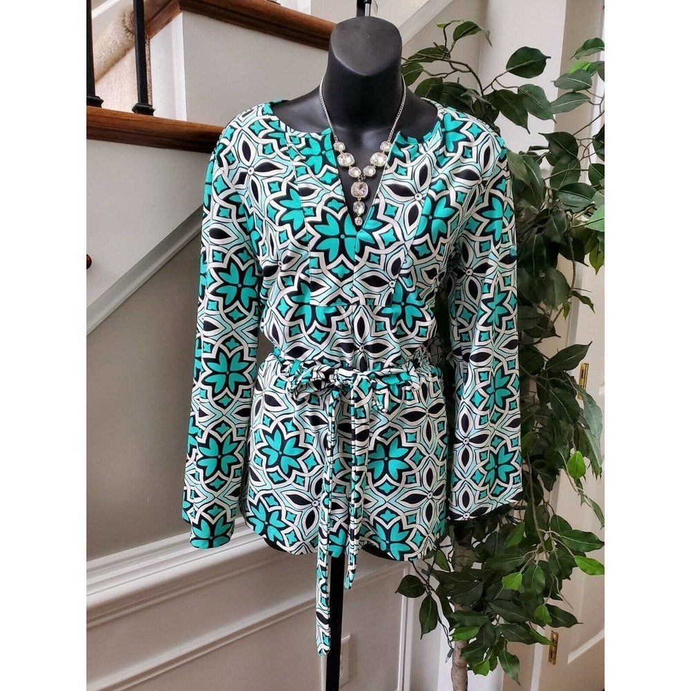 Boutique Axyeh Women's Multicolor Nylon Long Sleeve V-Neck Romper Size Medium